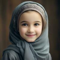 mooi gelukkig moslim kinderen glimlachen ai gegenereerd foto
