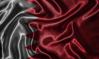 behang door de vlag van Bahrein en wapperende vlag door stof.
