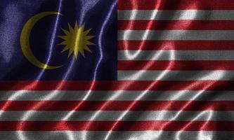 behang door vlag van Maleisië en wapperende vlag door stof. foto