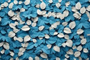 blauw bladeren achtergrond, mooi bladeren behang, bladeren achtergrond, bladeren behang, ai generatief foto