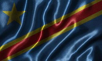 behang door de democratische republiek congo vlag en wapperende vlag.
