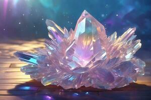 engel aura kwarts, kristal edelsteen, kristal diamant, kwarts diamant, engel aura kwarts steen, ai generatief foto