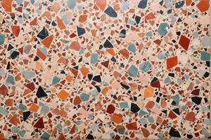 kleurrijk terrazzo textuur, veelkleurig terrazzo structuur achtergrond, terrazzo mozaïek- tegels, terrazzo marmeren achtergrond, ai generatief foto