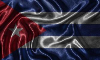 behang door Cuba vlag en wapperende vlag door stof. foto