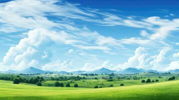 gras natuur lucht zomer landschap ai gegenereerd foto