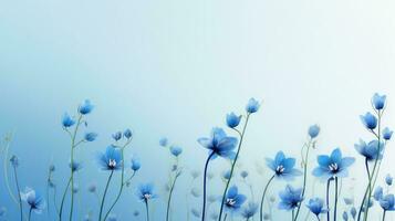 natuur blauw bloem achtergrond minimalistisch ai gegenereerd foto