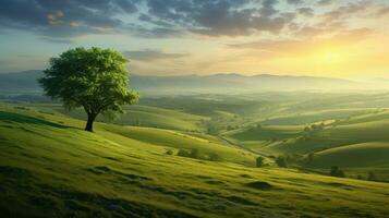 natuur schoonheid mooi licht landschap ai gegenereerd foto