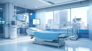 futuristische modern blauw medisch achtergrond ai gegenereerd foto