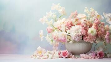 decoratie pastel bloem achtergrond elegant ai gegenereerd foto