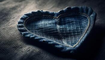 liefde denim broek met hart vormig zak- gegenereerd door ai foto