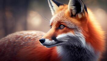 een schattig rood vos in natuur schoonheid gegenereerd door ai foto