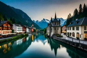 de mooi stad- van Altenburg in de Alpen. ai-gegenereerd foto