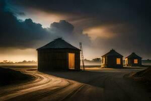 foto behang de lucht, wolken, de weg, de weg, de weg, de weg,. ai-gegenereerd