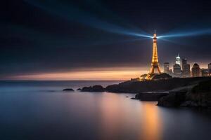 de eiffel toren in Parijs, Frankrijk. ai-gegenereerd foto