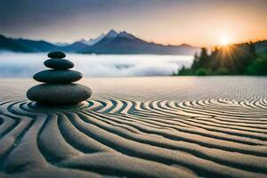 de zand duinen van de Alpen. ai-gegenereerd foto