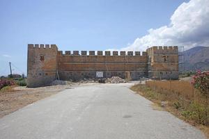 frangokastello strand creta eiland covid-19 seizoen achtergrondafdrukken foto