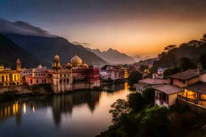 de stad van udaipur in Indië. ai-gegenereerd foto