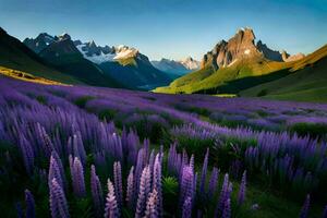 de lupine velden van de atacama woestijn. ai-gegenereerd foto