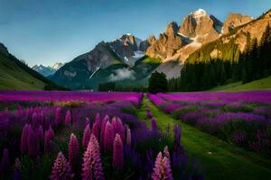 de bloemen van de Alpen. ai-gegenereerd foto