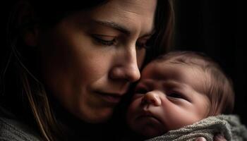 nieuw leven brengt geluk en liefde naar dichtbij breien familie gegenereerd door ai foto