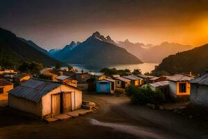 de dorp van persoon, Peru. ai-gegenereerd foto