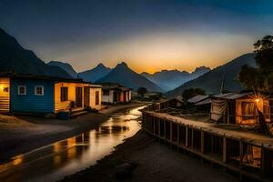 de dorp van persoon, Peru. ai-gegenereerd foto