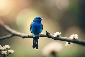 foto behang de lucht, vogel, bloemen, de zon, de vogel, de vogel, de. ai-gegenereerd