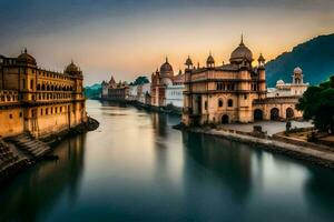 de stad van udaipur in Indië. ai-gegenereerd foto