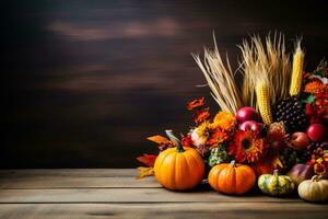 vallen oogst markt Scherm in rijk herfst tinten achtergrond met leeg ruimte voor tekst foto