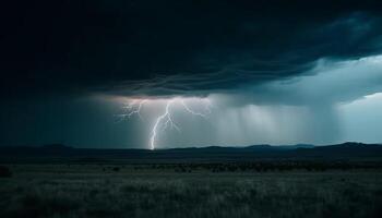 dramatisch lucht over- majestueus berg, elektriciteit kosten de atmosfeer gegenereerd door ai foto