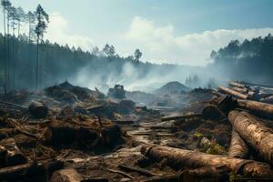 ontbossing ten gevolge naar land- opruimen projecten, ai generatief foto