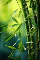 de groen bamboe ai generatief foto