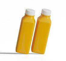 oranje sap of smoothie sap fles illustratie 3d geven foto