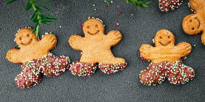 peperkoek Mens Kerstmis koekje Kerstmis zoet toetje vakantie bakken traktatie nieuw jaar en viering maaltijd voedsel tussendoortje Aan de tafel kopiëren ruimte voedsel achtergrond foto