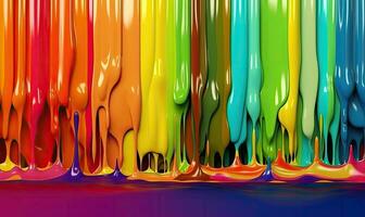 levendig regenboog tinten druppelen in abstract fantasie ontwerp. creëren gebruik makend van generatief ai gereedschap foto