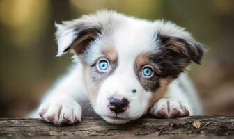 aanbiddelijk grens collie puppy vangt harten met haar boeiend blauw ogen. creëren gebruik makend van generatief ai gereedschap foto