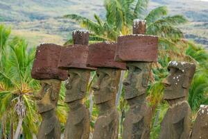 de oude moai Aan Pasen eiland van Chili foto