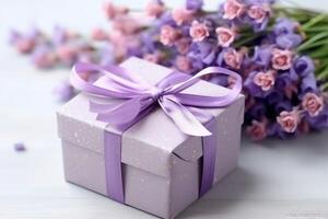 kleurrijk geschenk dozen Cadeau met lint en boog. voor verjaardag, Kerstmis geschenk of Valentijn gelegenheden concept door ai gegenereerd foto
