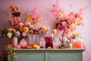 bloei en folklore in roze kern - ai gegenereerd foto