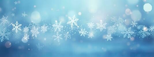 vallend sneeuwvlokken en ijs vlokken Aan een licht blauw winter backdrop foto