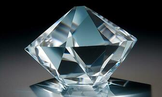 transparant glas vergroot de schittering van diamanten creëren gebruik makend van generatief ai gereedschap foto