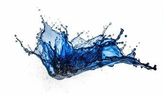 blauw water plons geïsoleerd Aan wit. creëren gebruik makend van generatief ai gereedschap foto