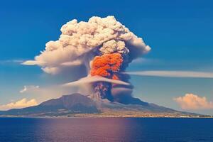 natuur ramp vulkanisch uitbarsting ai gegenereerd foto