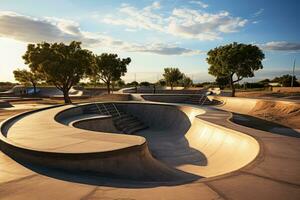 situatie Aan skatepark arena in de stad ai gegenereerd foto