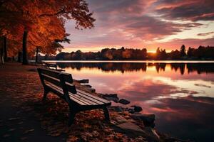 laatste mooi herfst landschap ai gegenereerd foto