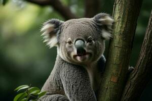 koala in een boom. achtergrond. ai generatief pro foto