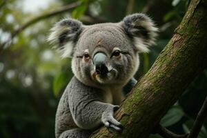 koala in een boom. achtergrond. ai generatief pro foto