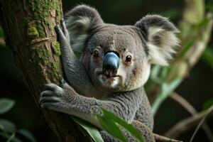 koala in een boom. achtergrond. ai generatief pro foto