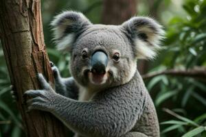 koala in een boom. achtergrond. ai generatief pro foto