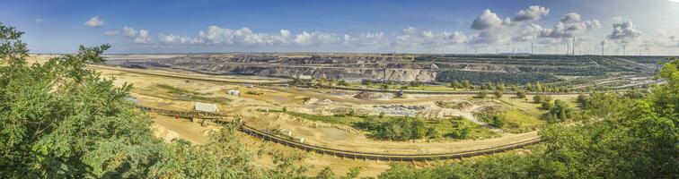 panoramisch beeld van de garzweiler opencast steenkool de mijne in Duitsland foto